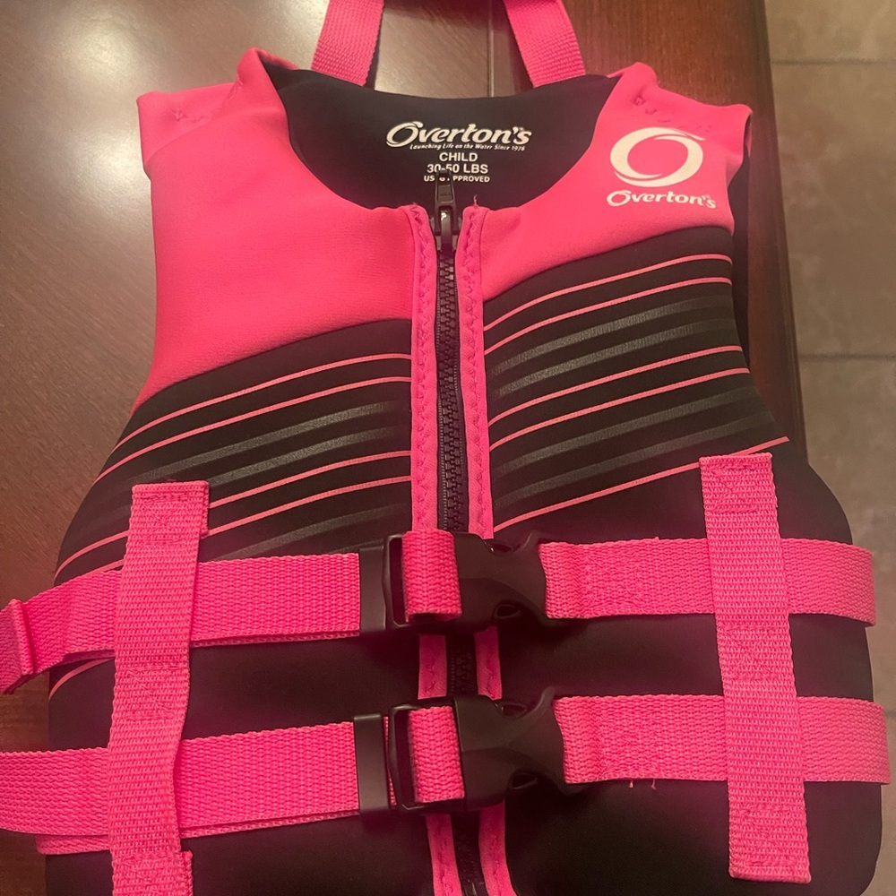 Kids Life Jacket - Pink and Black